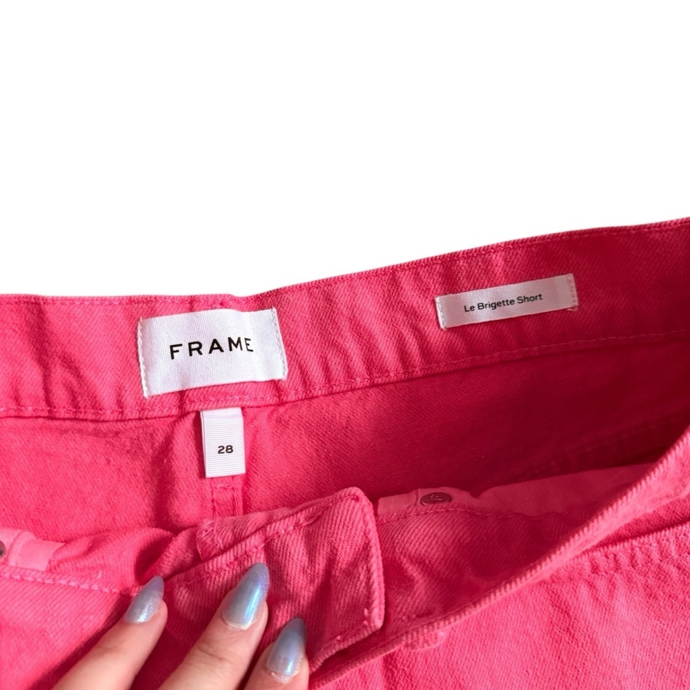 FRAME Le Brigette Pink Denim Shorts - Picture 5 of 8